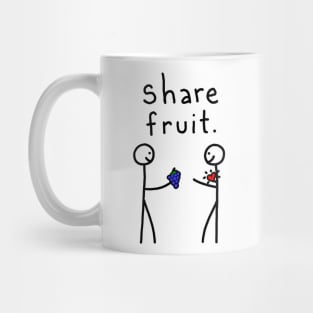Stick Figures Share Fruit Mug